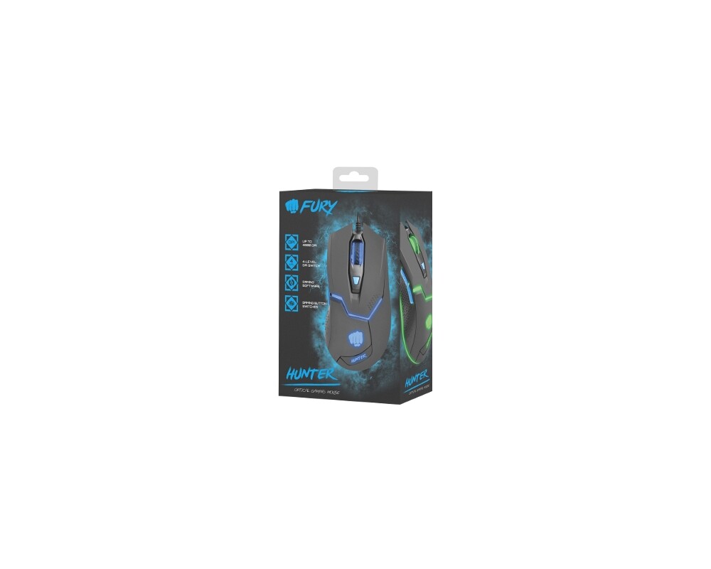 Мишка Fury Gaming Mouse Hunter 2.0 6400 DPI Optical With Software RGB Backlight 4