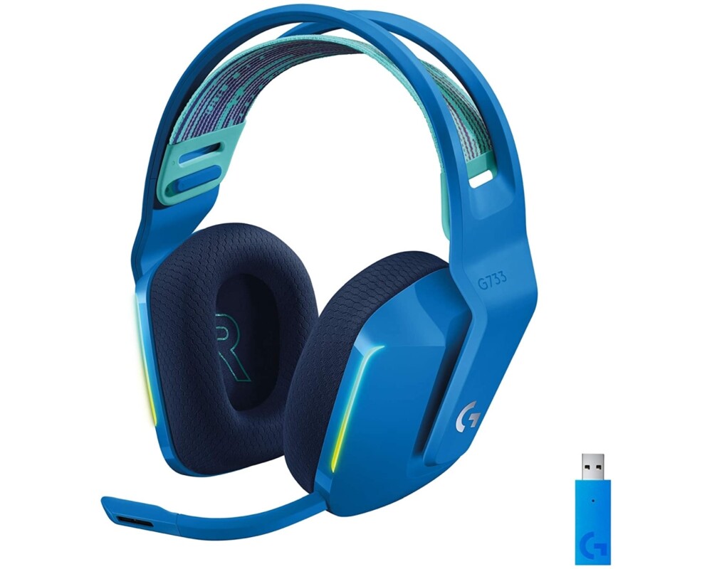 Слушалки Геймърски слушалки Logitech G733 Blue Lightspeed Wireless RGB, Микрофон, Сини 2