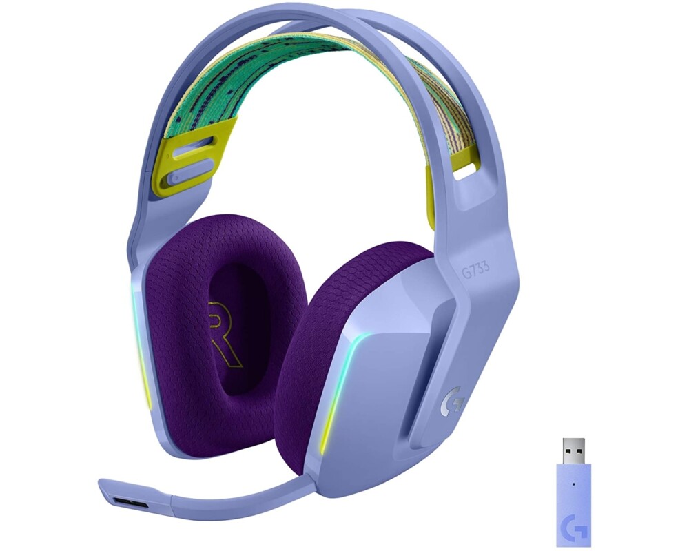 Слушалки Геймърски слушалки Logitech G733 Lilac Lightspeed Wireless RGB, Микрофон, Лилави 2