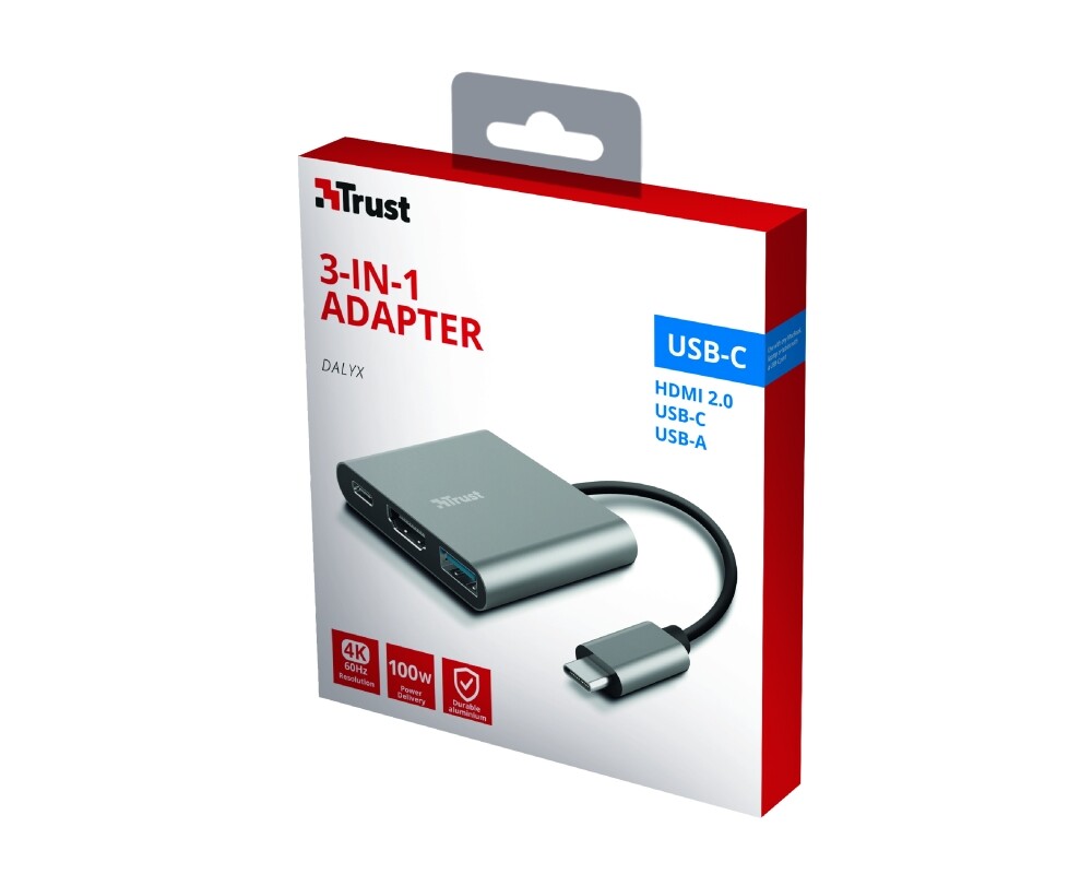 Адаптери TRUST Dalyx 3-IN-1 USB-C Adapter 11