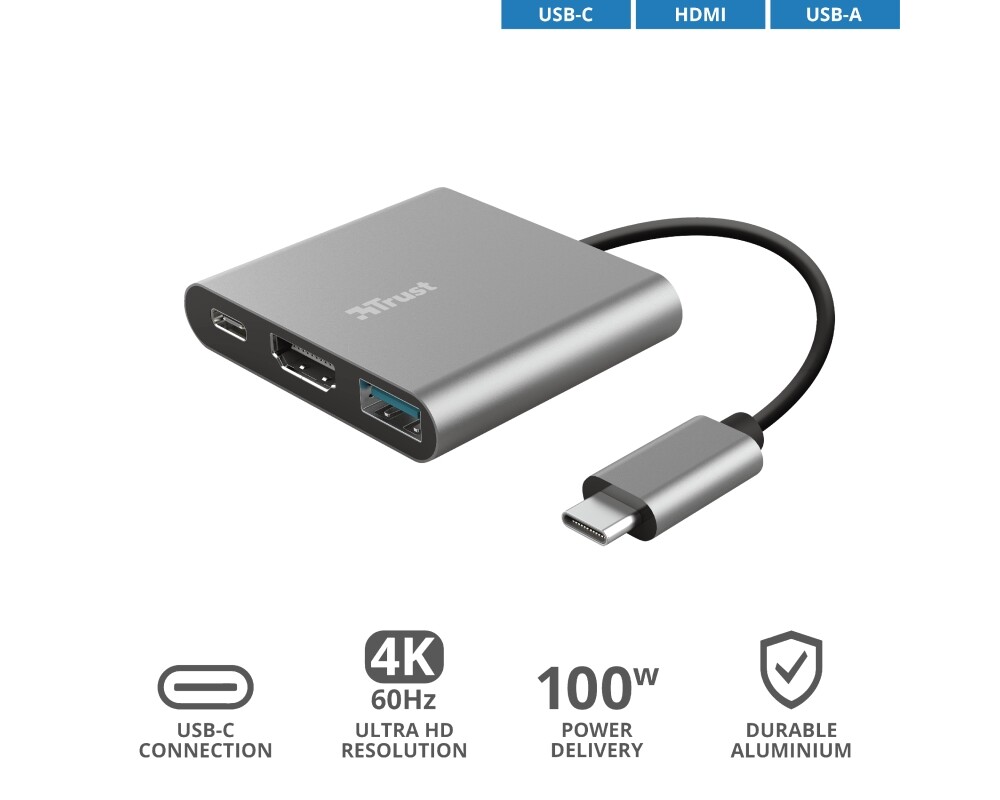 Адаптери TRUST Dalyx 3-IN-1 USB-C Adapter 10