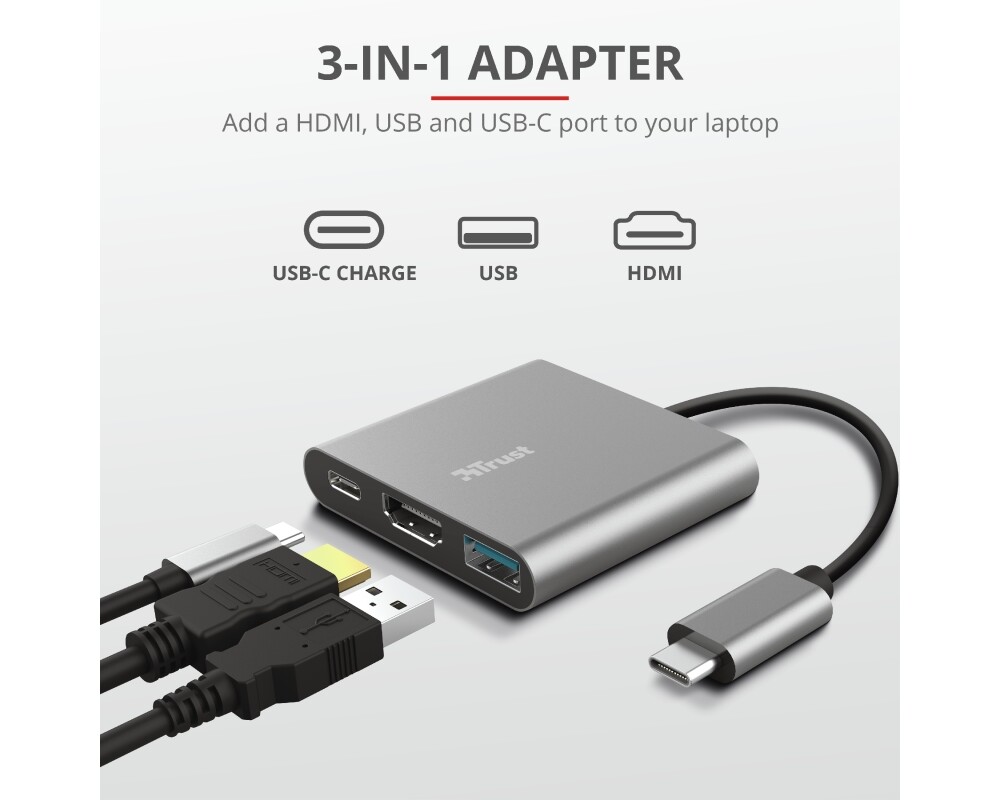 Адаптери TRUST Dalyx 3-IN-1 USB-C Adapter 6