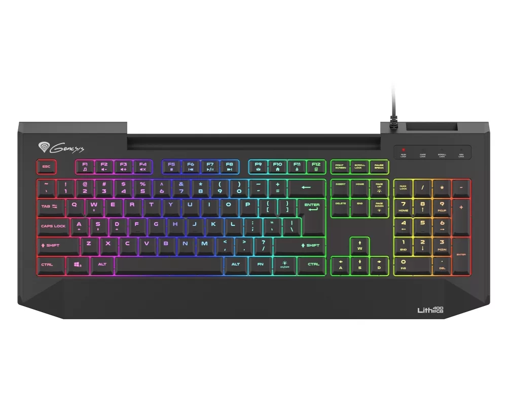 Клавиатура Genesis Gaming Keyboard Lith 400 RGB US Layout RGB Backlight X-Scissor Slim 8