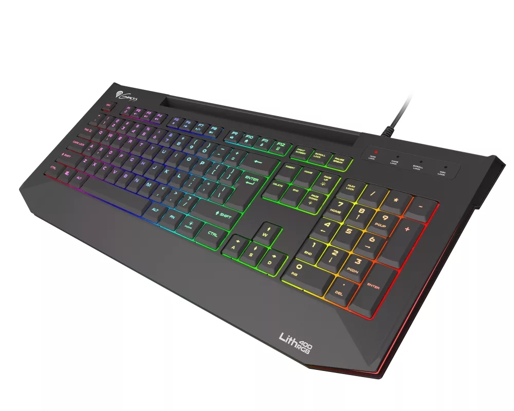 Клавиатура Genesis Gaming Keyboard Lith 400 RGB US Layout RGB Backlight X-Scissor Slim 9