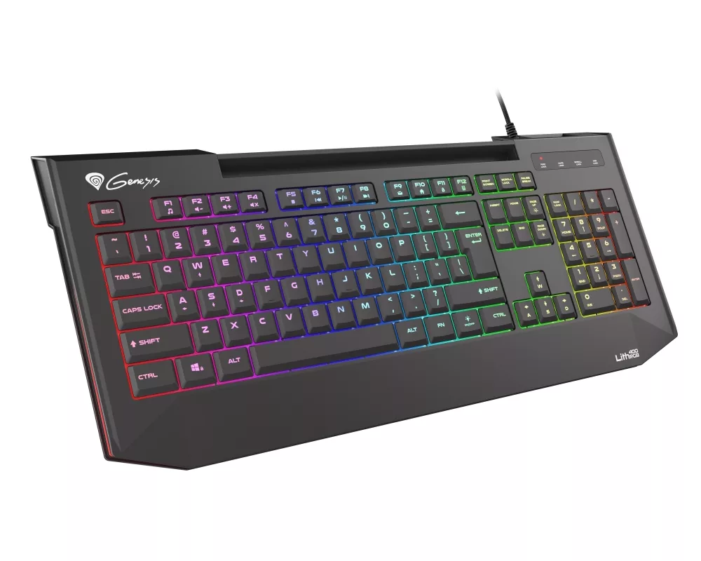 Клавиатура Genesis Gaming Keyboard Lith 400 RGB US Layout RGB Backlight X-Scissor Slim 7