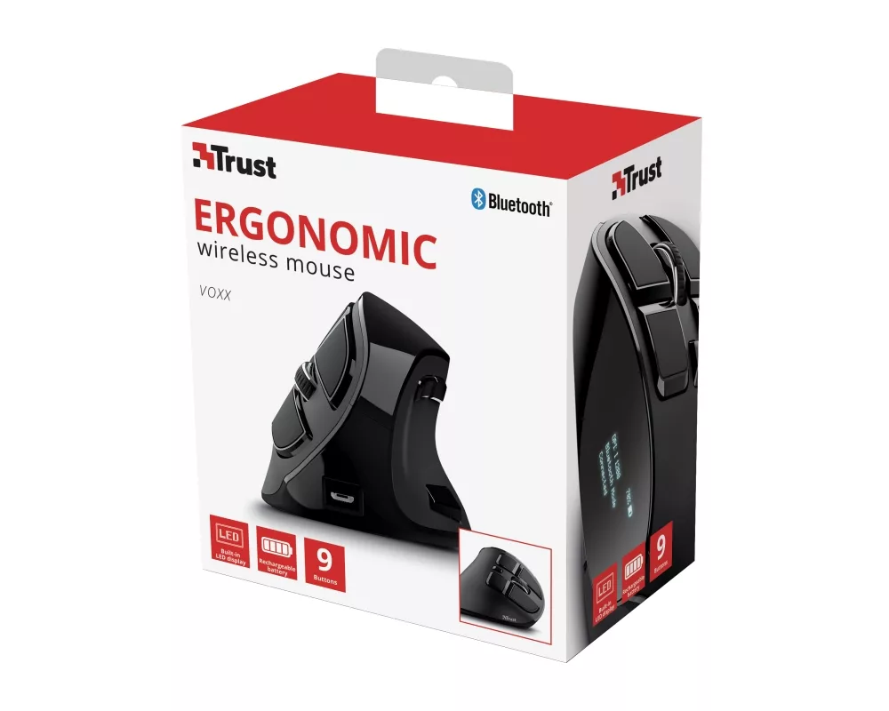 Мишка TRUST Voxx Ergonomic Wireless Rechargeable Mouse 13