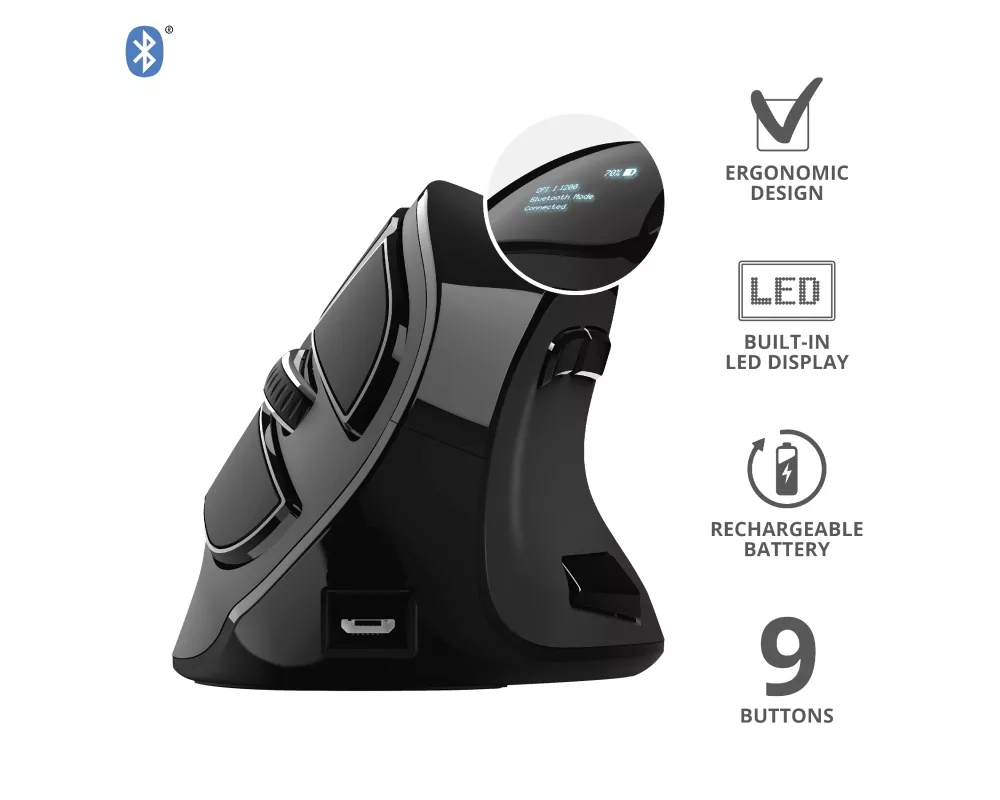Мишка TRUST Voxx Ergonomic Wireless Rechargeable Mouse 12