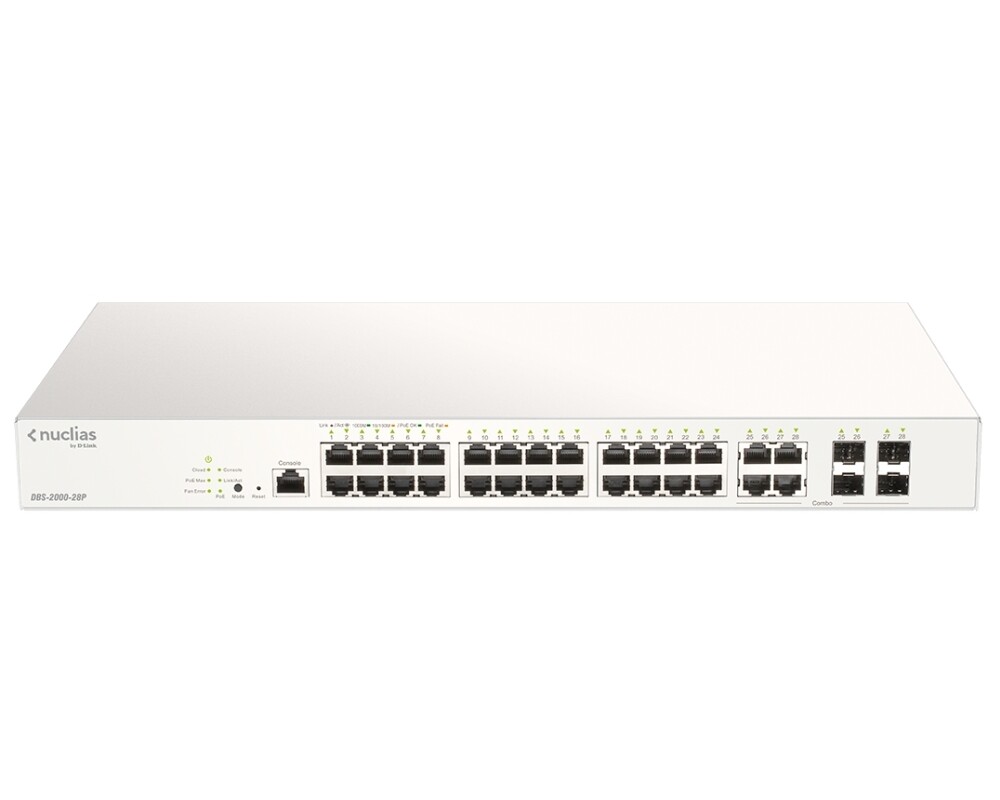 Switch (Комутатор) D-Link 28-Port Gigabit PoE+ Nuclias Smart Managed Switch including 4x 1G Combo Ports 2