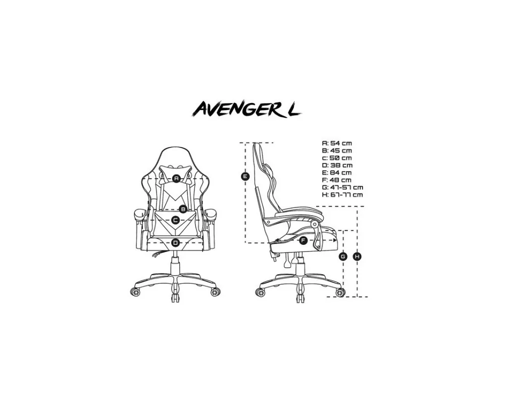 Геймърски стол Fury Gaming Chair Avenger L Black-White 5