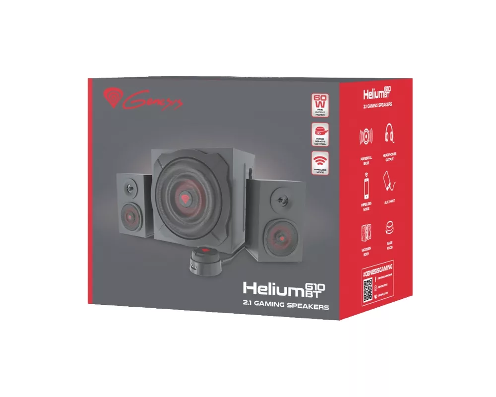 Тонколони Genesis Speakers Helium 610BT 60W Rms 2.1 Black Wired Remote Control 6