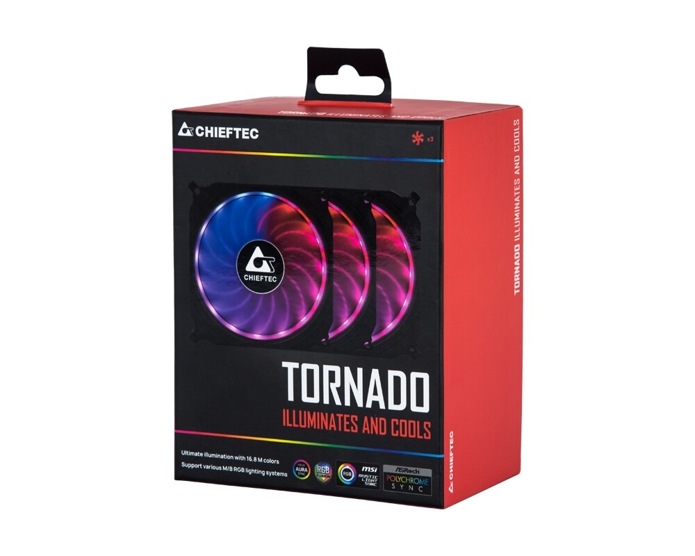 Вентилатор Chieftec Tornado 3 x RGB Fan 8