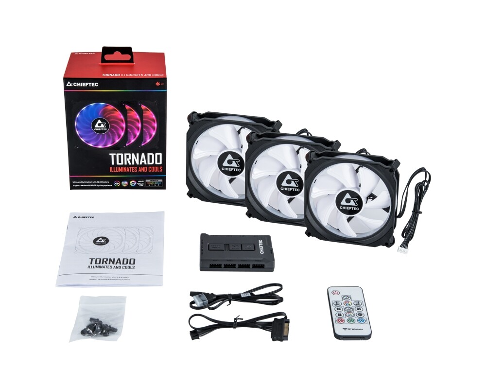 Вентилатор Chieftec Tornado 3 x RGB Fan 9