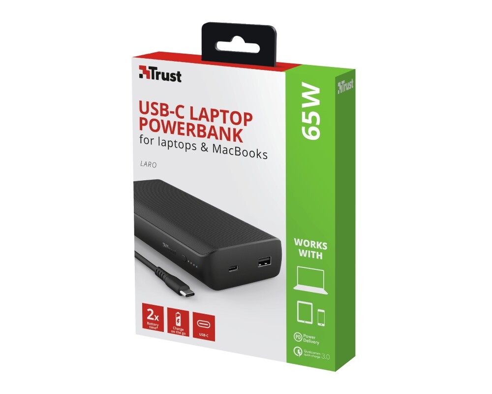 Външна батерия TRUST Laro 65W USB-C Laptop Powerbank 7