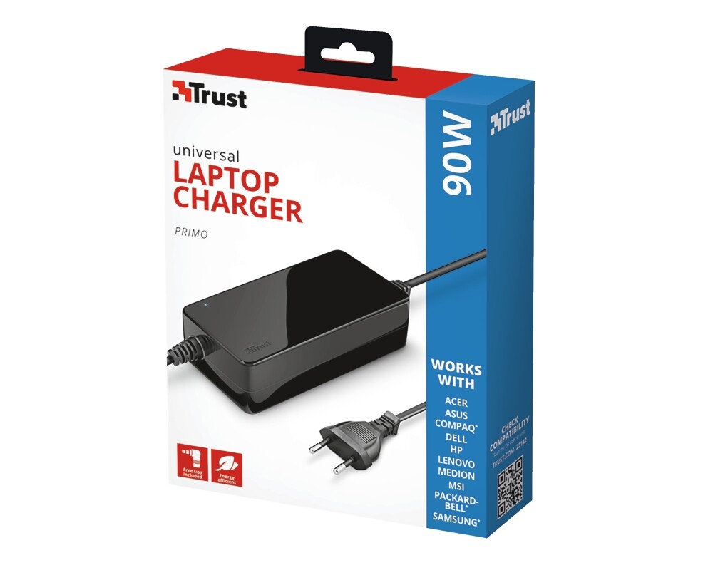 Зарядно TRUST Primo Laptop Charger 19V-90W 4