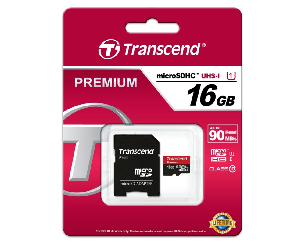 Флаш карта Transcend 16GB micro SDHC UHS-I Premium (with adapter 6