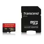 <span>Флаш карта</span> Transcend 8GB micro SDHC UHS-I (with adapter <span class='catalog-num-in-name'>TS8GUSDHC10U1</span> - 