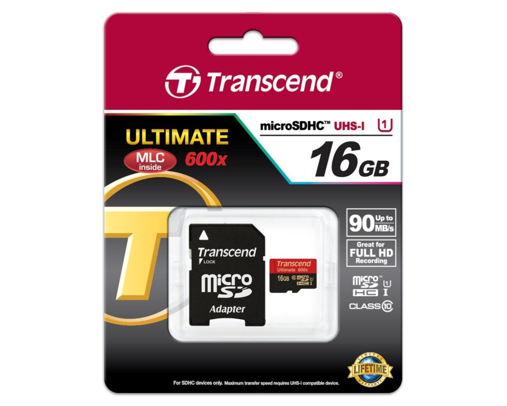 Флаш карта Transcend 16GB micro SDHC UHS-I Ultimate (with adapter 3