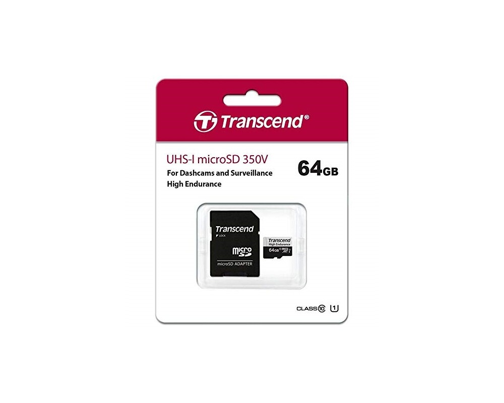 Флаш карта Transcend 64GB micro SD w/ adapter U1 2