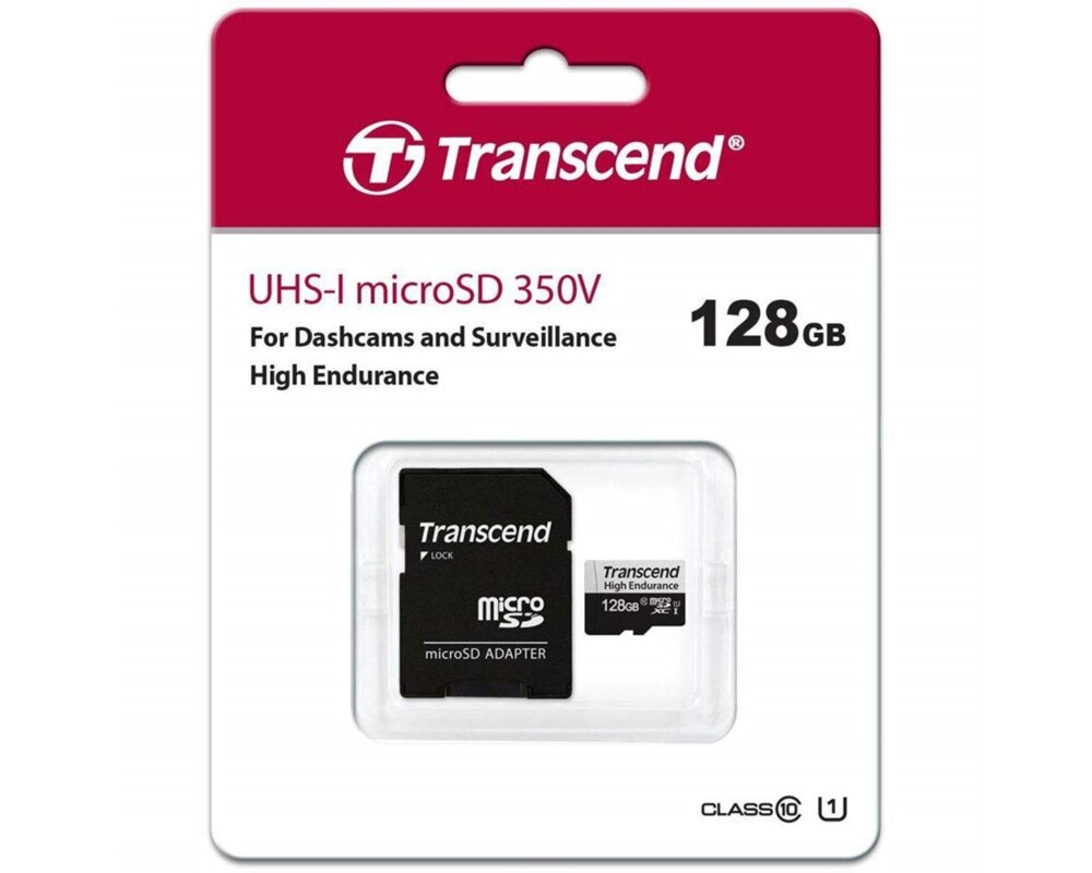 Флаш карта Transcend 128GB micro SD w/ adapter U1 2