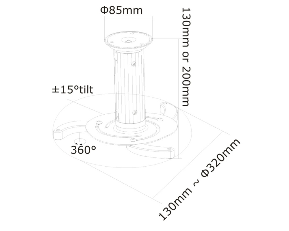 Стойка Neomounts Projector Ceiling Mount (height: 8-15 cm) 5