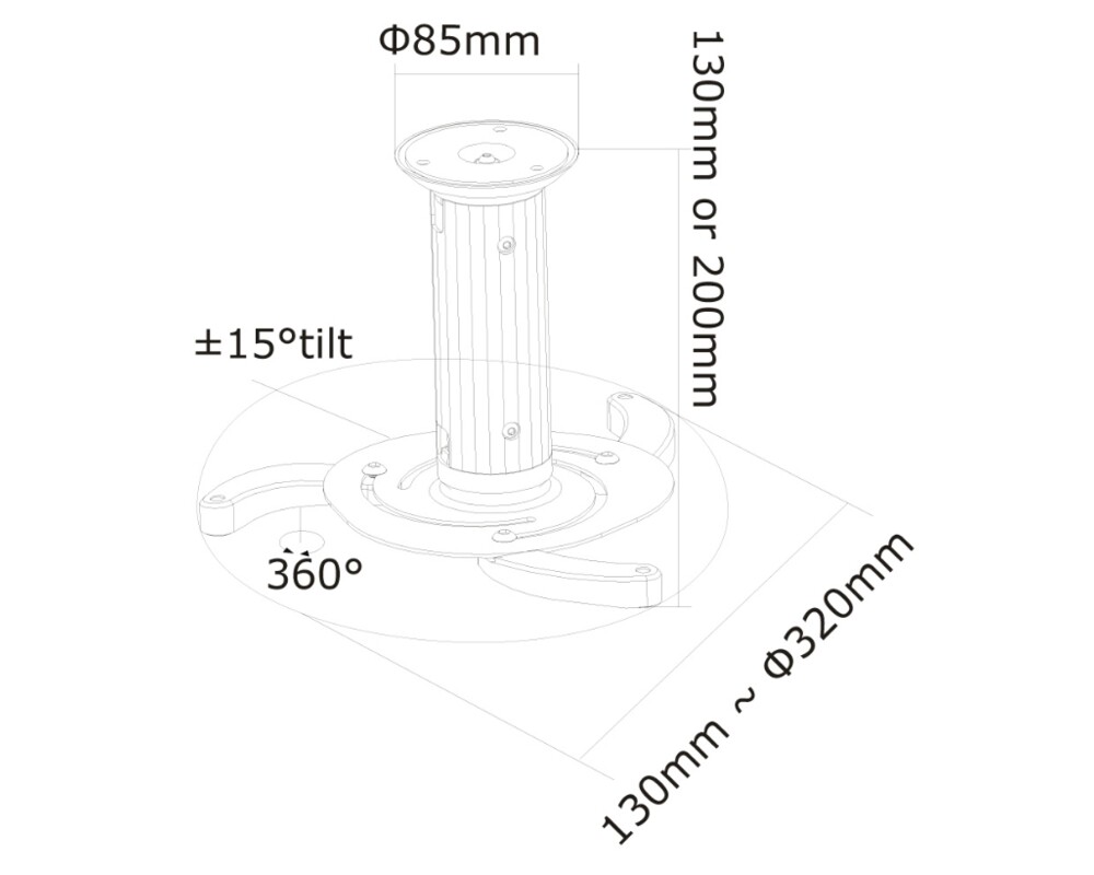 Стойка Neomounts Projector Ceiling Mount (height: 8-15 cm) 8