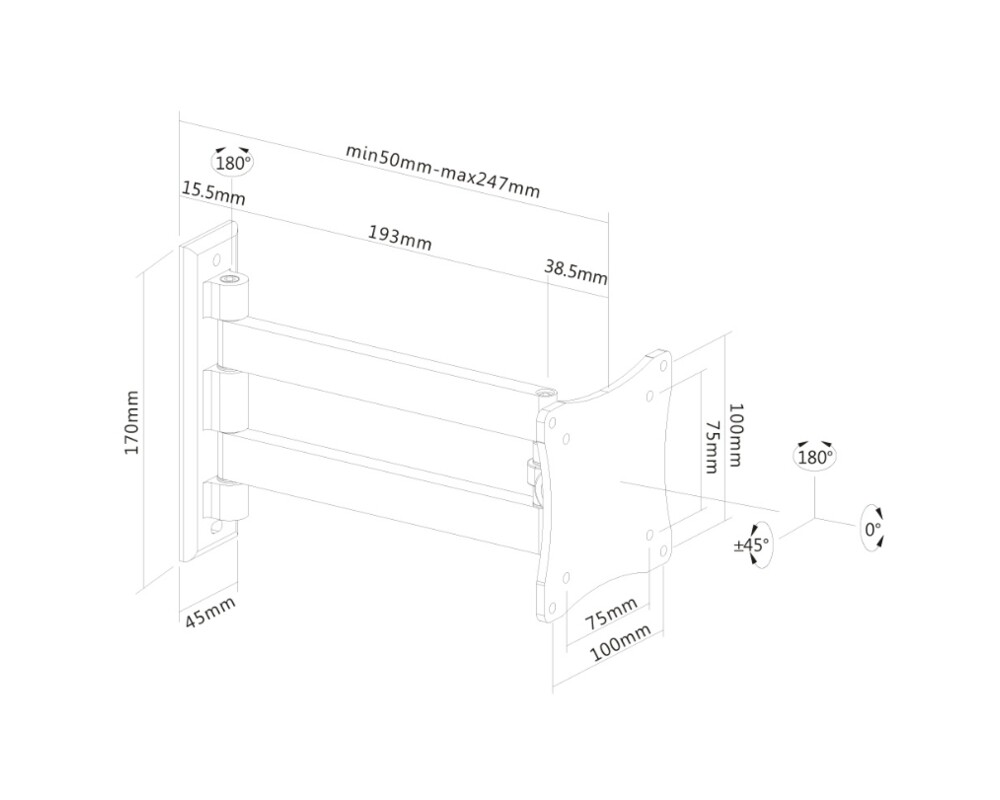 Стойка Neomounts Flat Screen Wall Mount (2 pivots & tiltable) 3