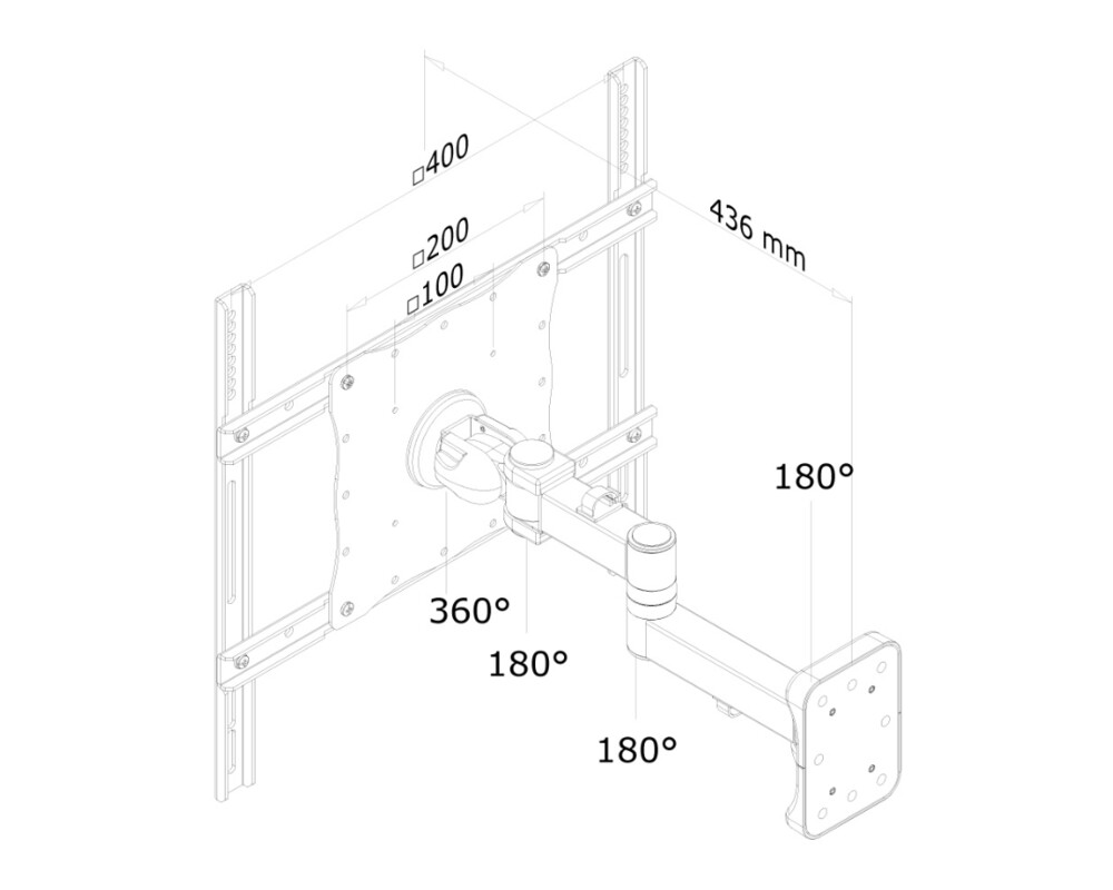 Стойка Neomounts Flat Screen Wall Mount (3 pivots & tiltable) 3