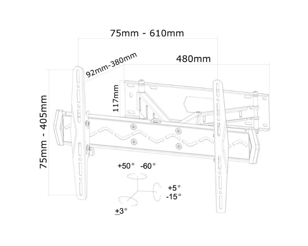Стойка Neomounts by NewStar, Регулируема, 32"-75", 50 кг 8