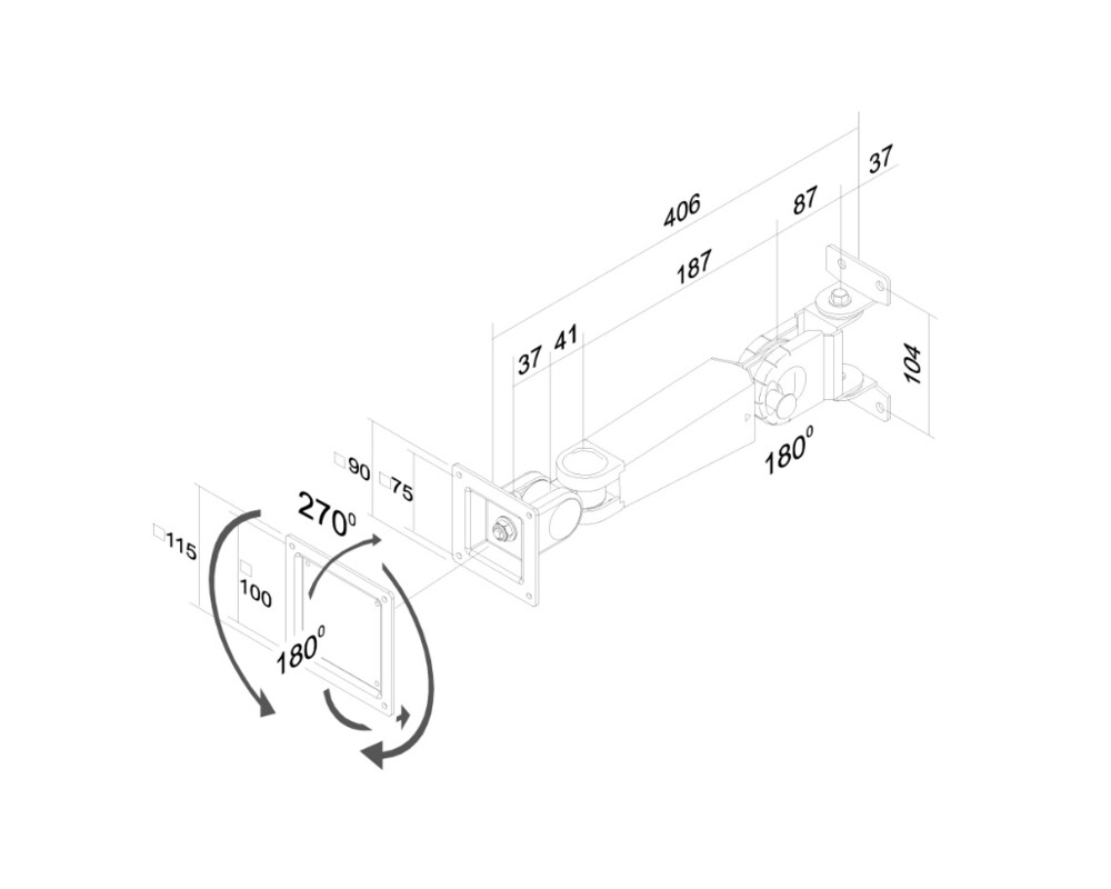 Стойка Neomounts by NewStar Flat Screen Wall Mount (height adjustable swivel arm) 3