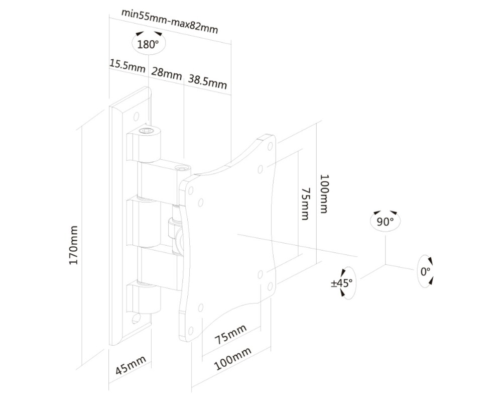 Стойка Neomounts Flat Screen Wall Mount (1 pivot & tiltable) 3