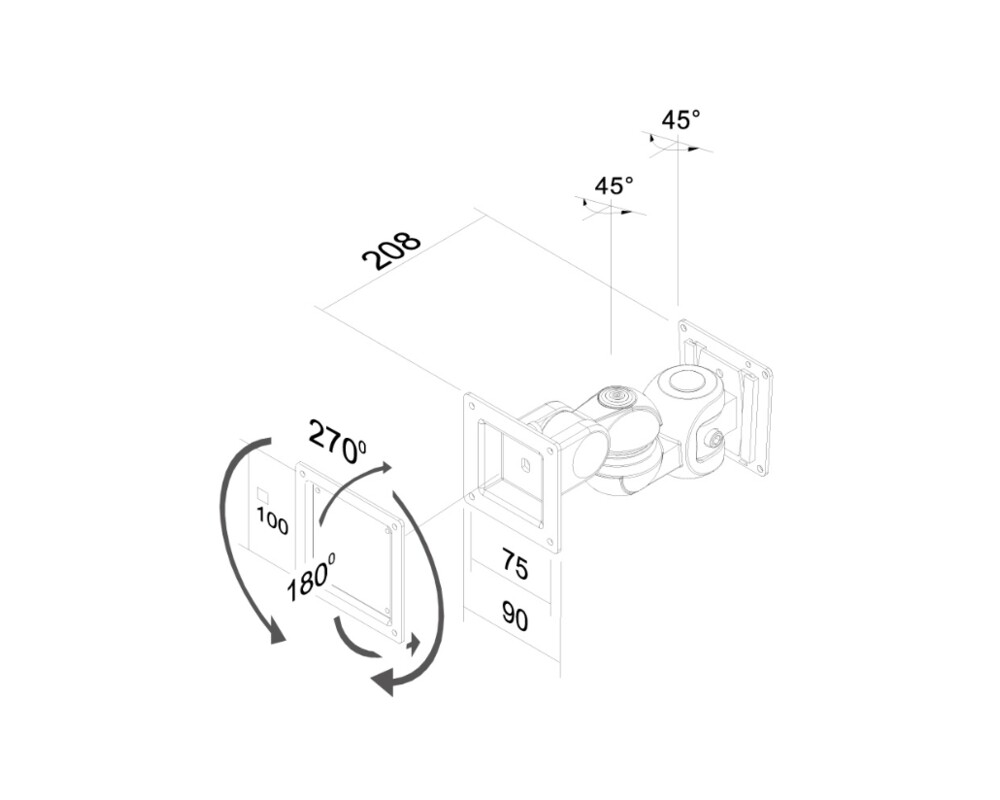 Стойка Neomounts by NewStar Flat Screen Wall Mount (1 pivot & tiltable) 3