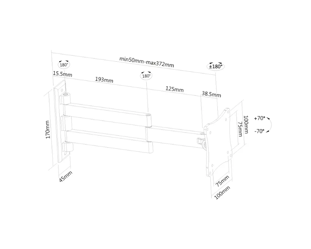 Стойка Neomounts Flat Screen Wall Mount (3 pivots & tiltable) 3