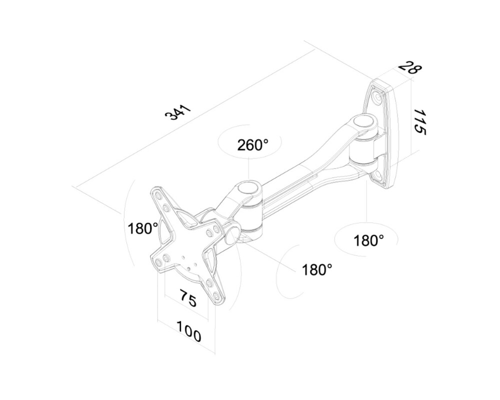 Стойка Neomounts by NewStar Flat Screen Wall Mount (2 pivots & tiltable) 3