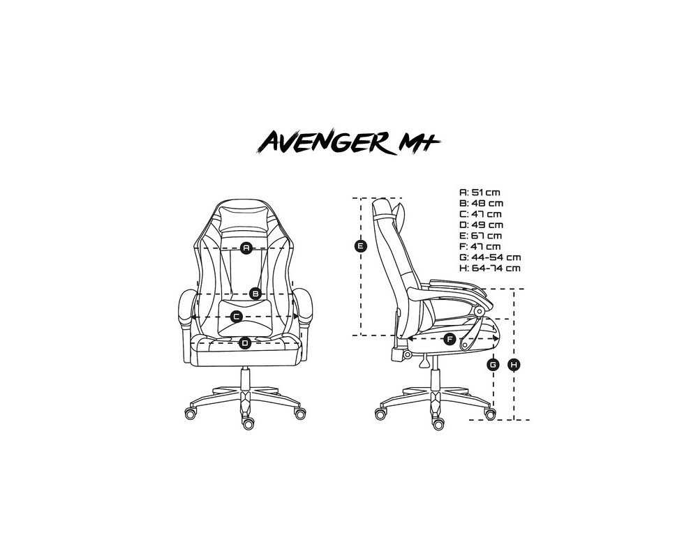 Геймърски стол Fury Gaming Chair Avenger M+ Black-White 2