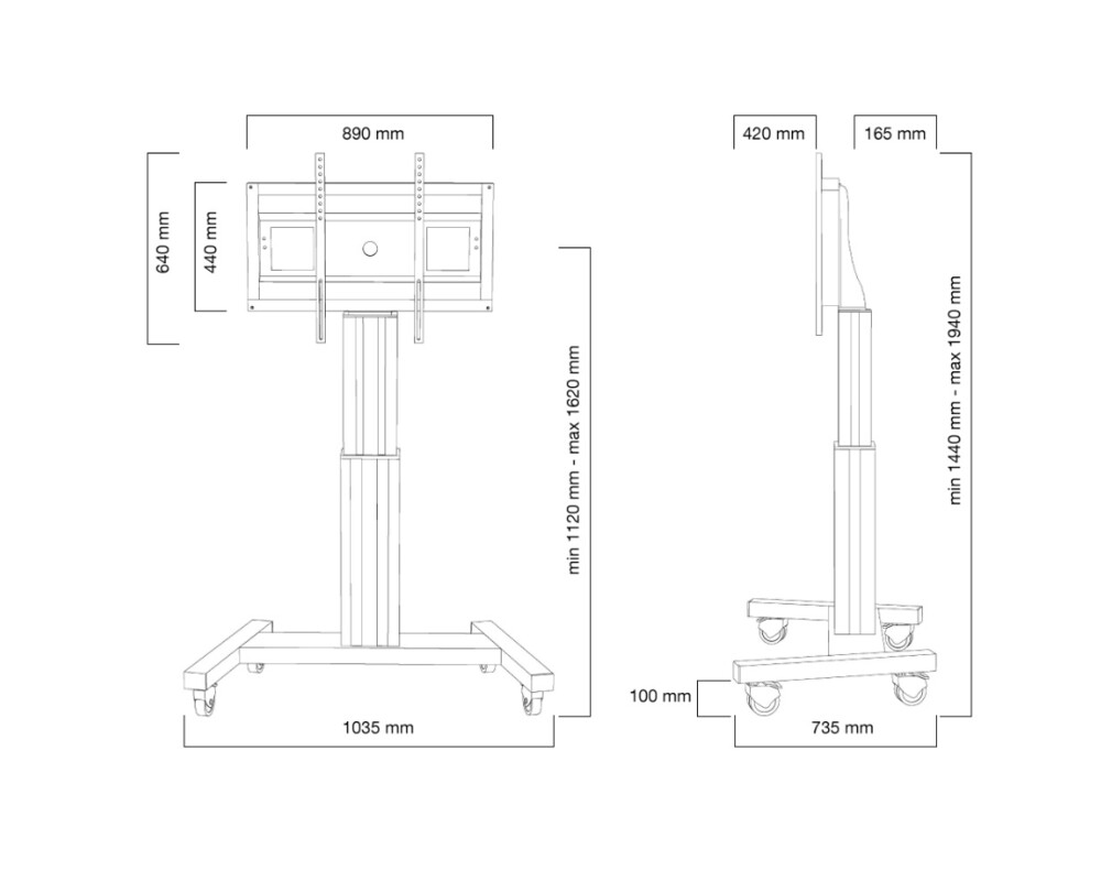 Стойка Neomounts Motorised Mobile Floor Stand - VESA 200x200 up to 800x600 6
