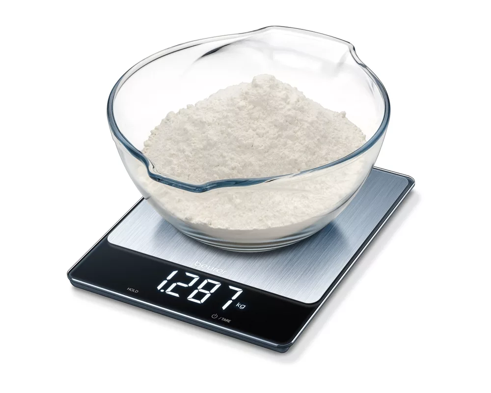 Смарт кантар Beurer KS 34 XL kitchen scale; Stainless steel weighing surface; Magic LED; 15 kg / 1 g 4