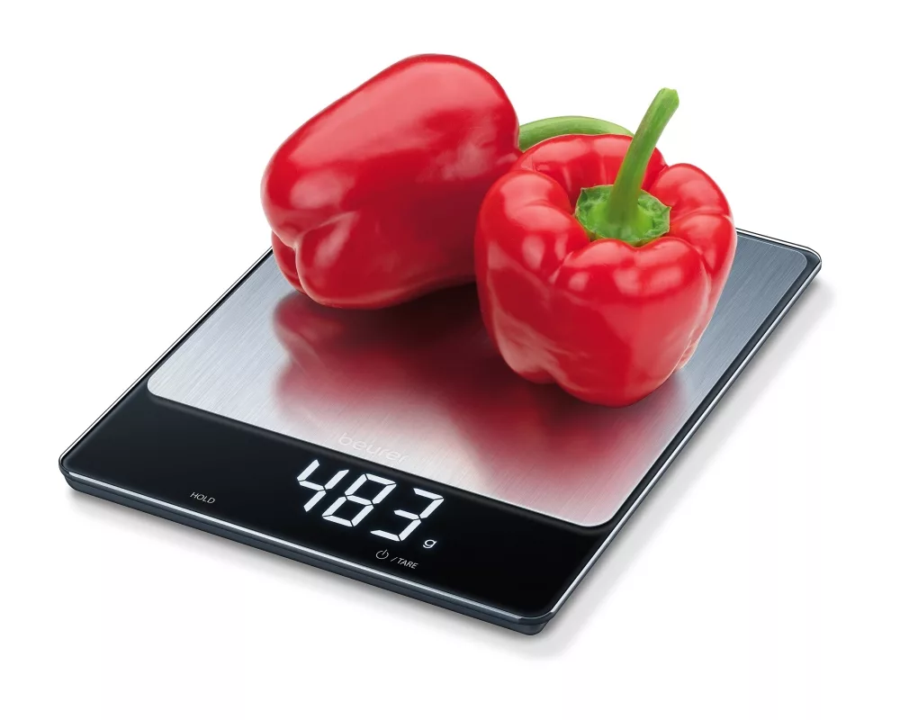 Смарт кантар Beurer KS 34 XL kitchen scale; Stainless steel weighing surface; Magic LED; 15 kg / 1 g 5