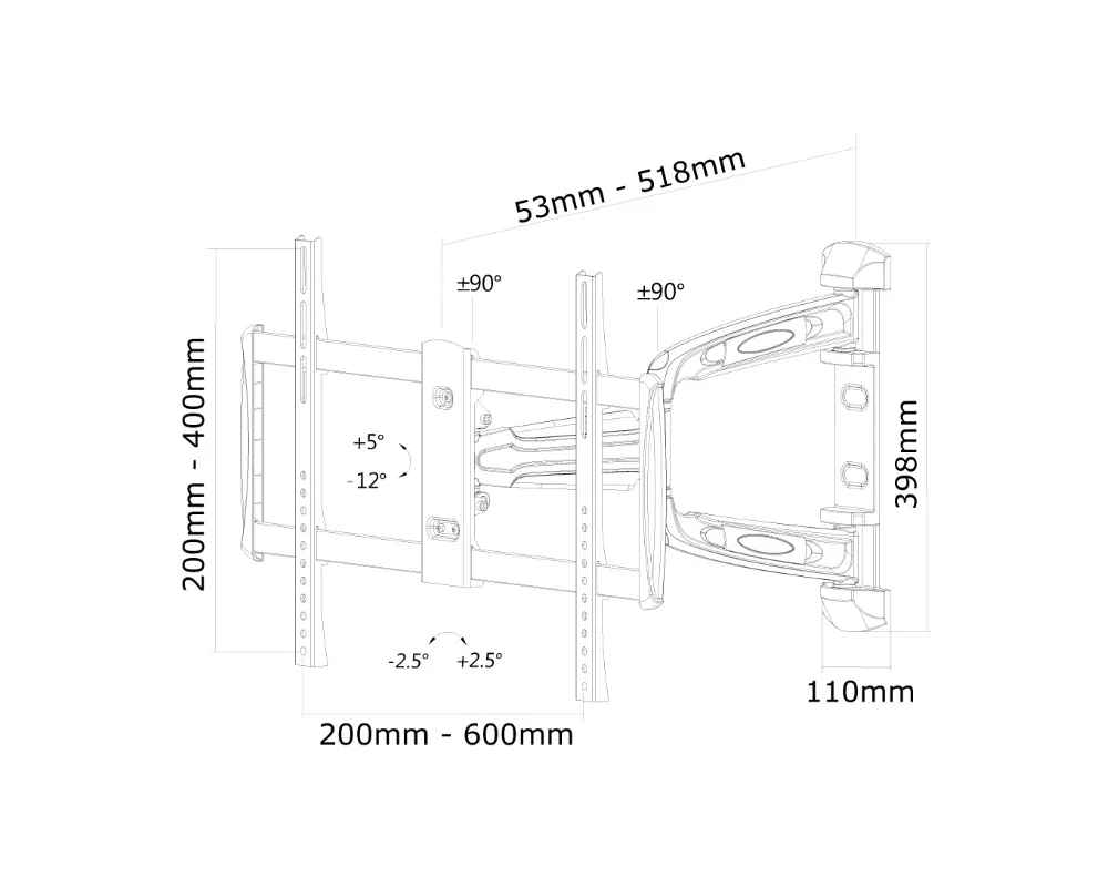Стойка Neomounts Flat Screen Wall Mount (3 pivots & tiltable) 9