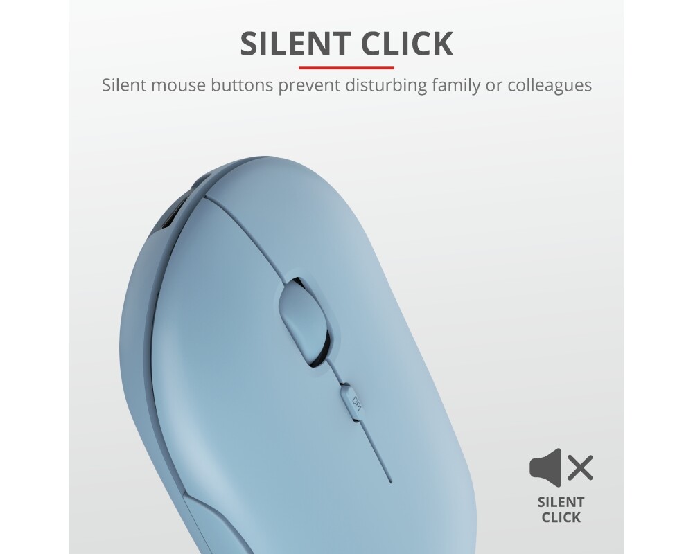 Мишка TRUST Puck Wireless & BT Rechargeable Mouse Blue 6