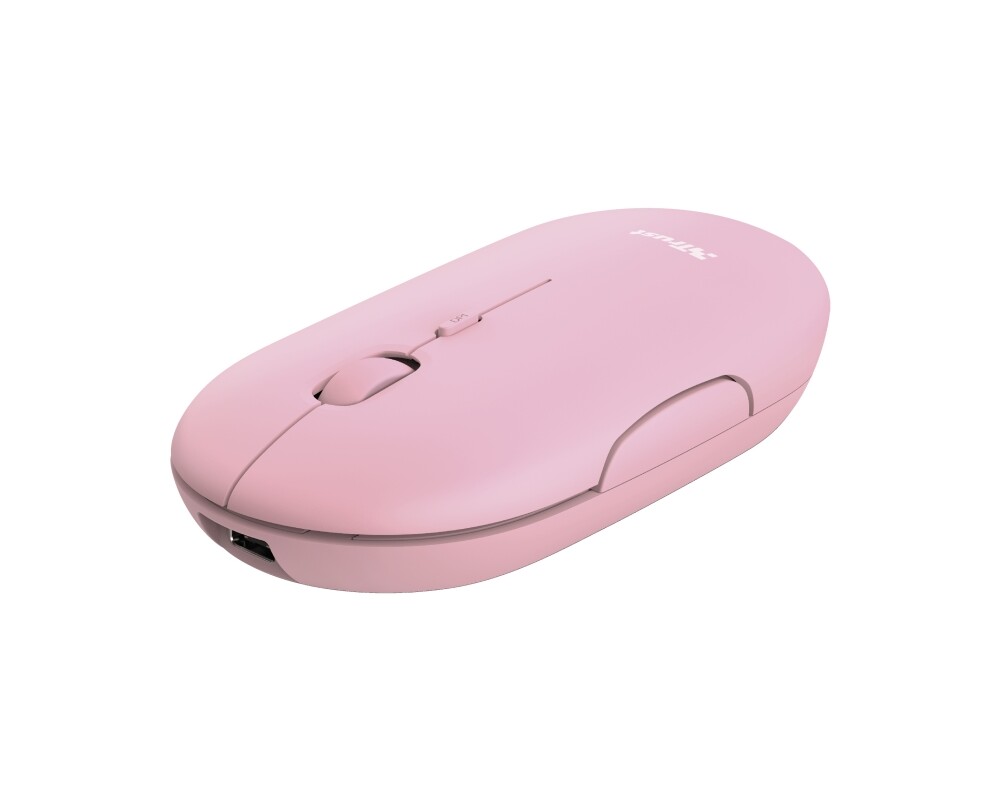Мишка TRUST Puck Wireless & BT Rechargeable Mouse Pink 2