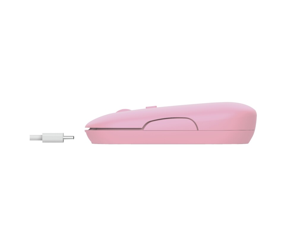 Мишка TRUST Puck Wireless & BT Rechargeable Mouse Pink 4