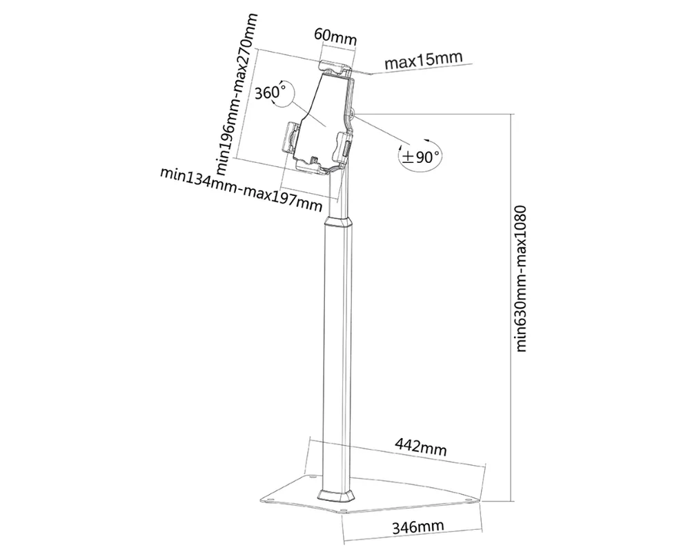 Стойка Neomounts by NewStar Tablet Floor Stand (fits most 7.9-10.5" tablets) 3