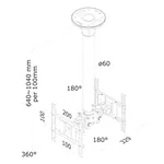 Стойка Neomounts Flat Screen Ceiling Mount (Height: 64-105 cm) for 2 Monitor Screens 3