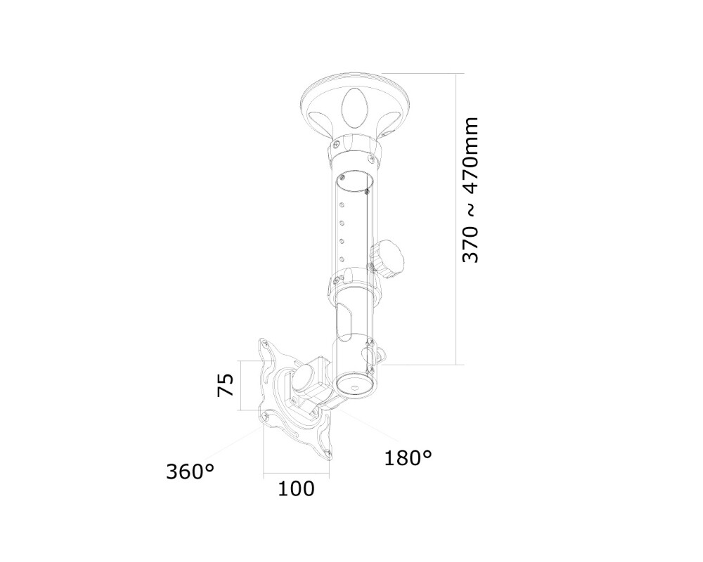 Стойка Neomounts Flat Screen Ceiling Mount (Height: 37-47 cm) 3