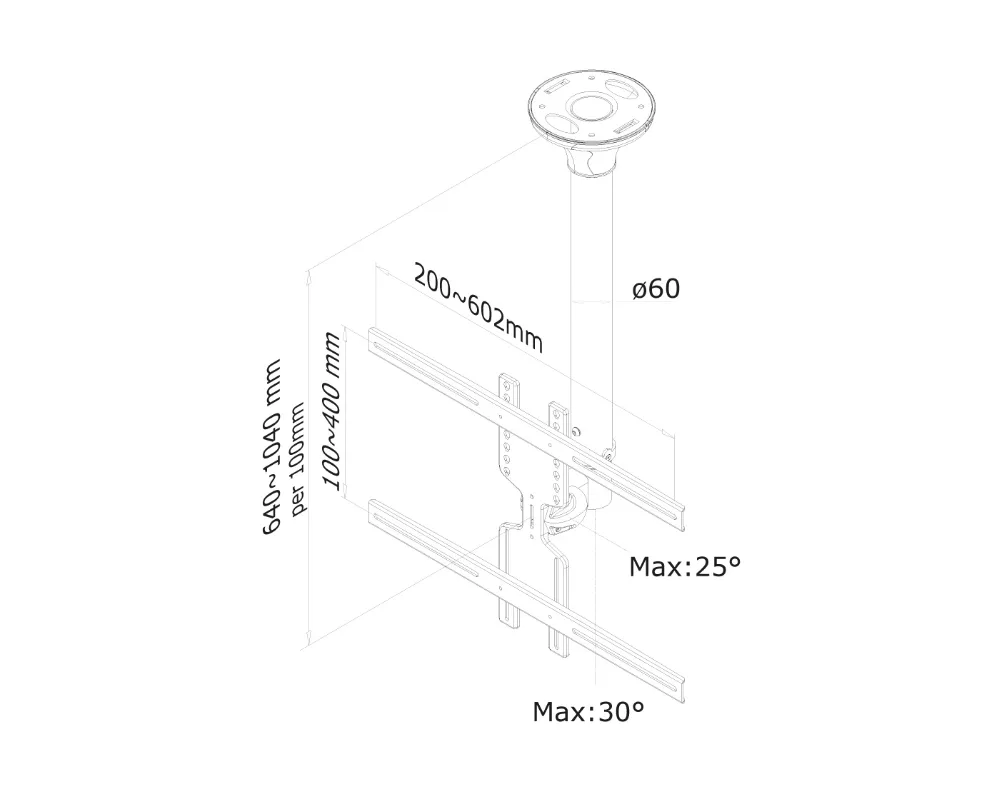 Стойка Neomounts Flat Screen Ceiling Mount (Height: 64-105 cm) 3