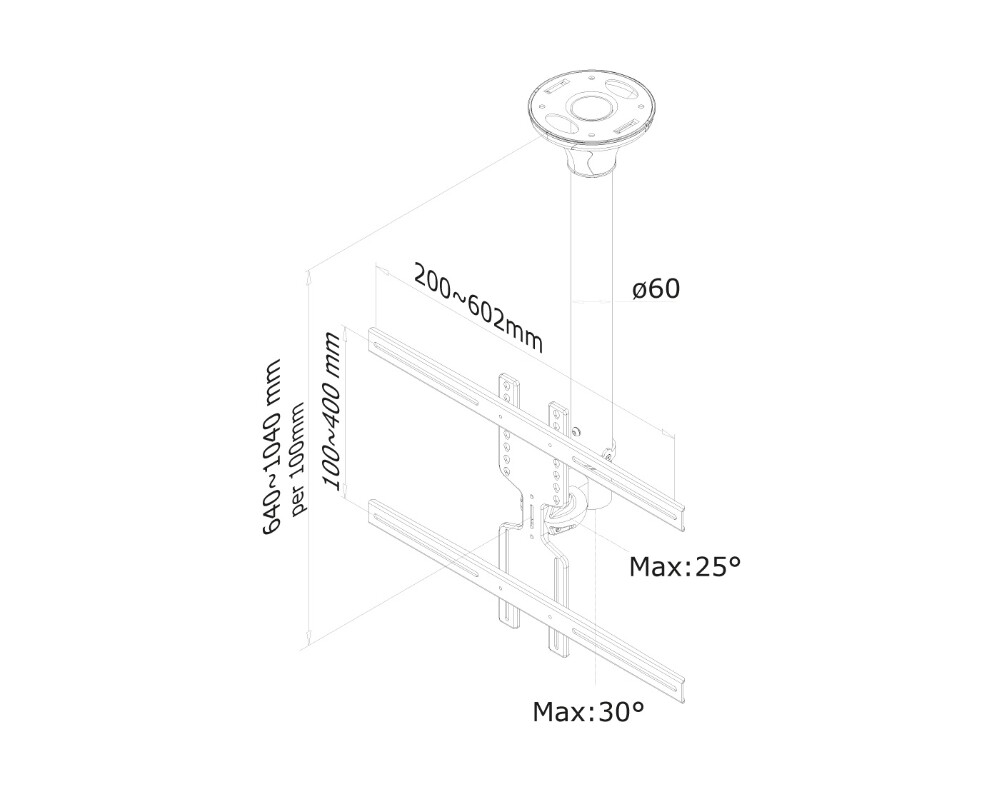 Стойка Neomounts Flat Screen Ceiling Mount (Height: 64-105 cm) 3