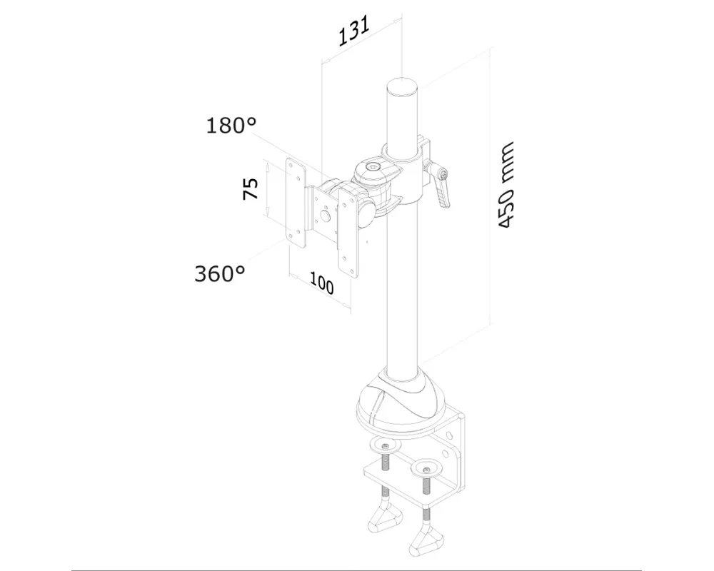 Стойка Neomounts Flat Screen Desk Mount (clamp) 3