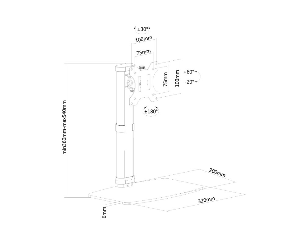 Стойка Neomounts Flat Screen Desk Mount (stand) 9