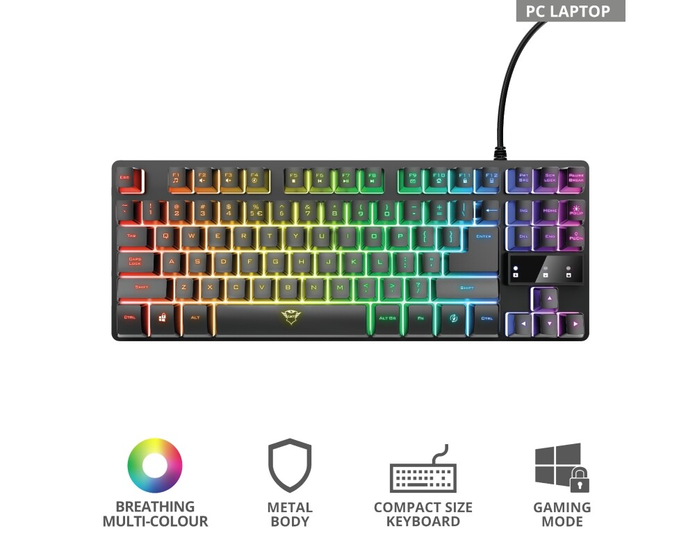 Клавиатура TRUST GXT 833 Thado TKL Gaming Keyboard 5
