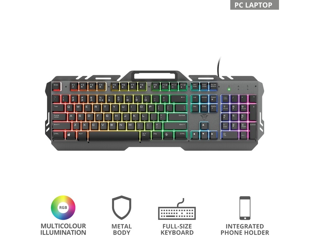 Клавиатура TRUST GXT 853 Esca Metal Gaming Keyboard US 5